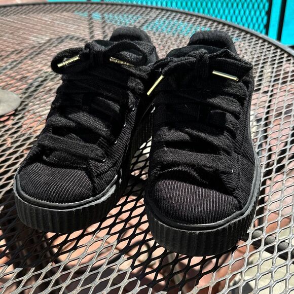 Puma X Rihanna Fenty Women's 9.5 size Creeper Phatty Corduroy Black - Pre-Owned - Picture 3 of 5